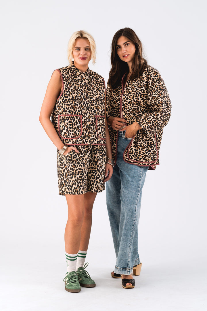 Lollys Laundry - Cairoll Quilted Vest - 72 Leopard Print Veste 