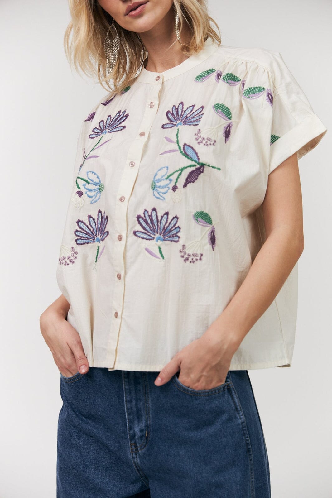 Lollys Laundry - Myall Shirt Ss26101-1098 - 02 02 Creme Bluser 