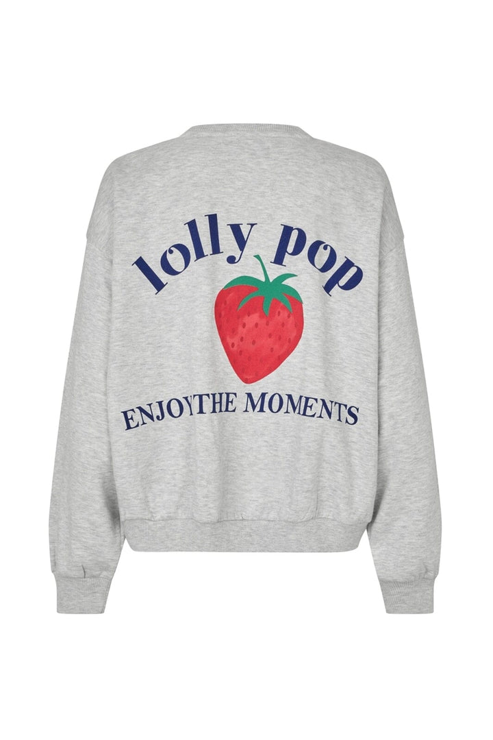 Lollys Laundry - Sydneyll Strawberry Sweatshirt Ls 26124-1080 - 13 - Light Grey Melange