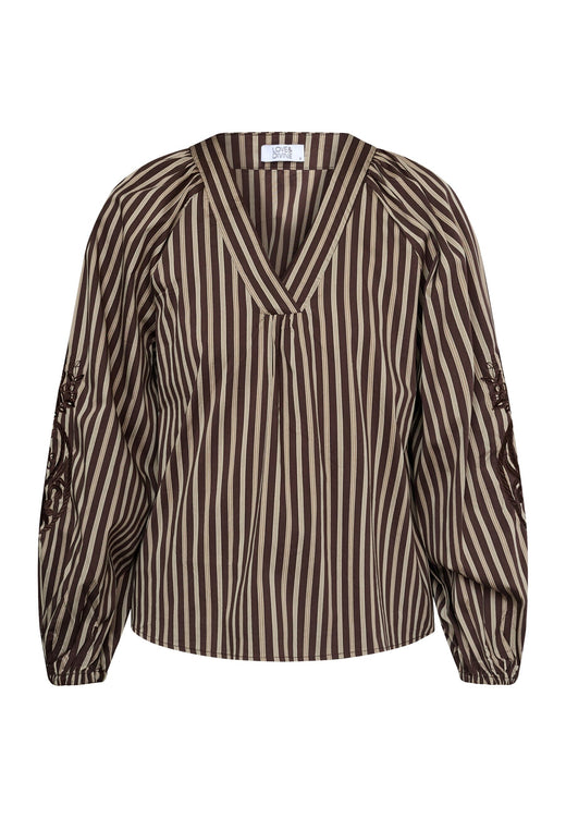 Love & Divine - Love1529-3 20428 - 833 - Brown Stripes Bluser 