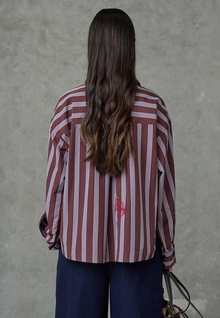 Love & Divine - Love1555-1 20019 - 830 - Brown Stripes Emb. Skjorter 