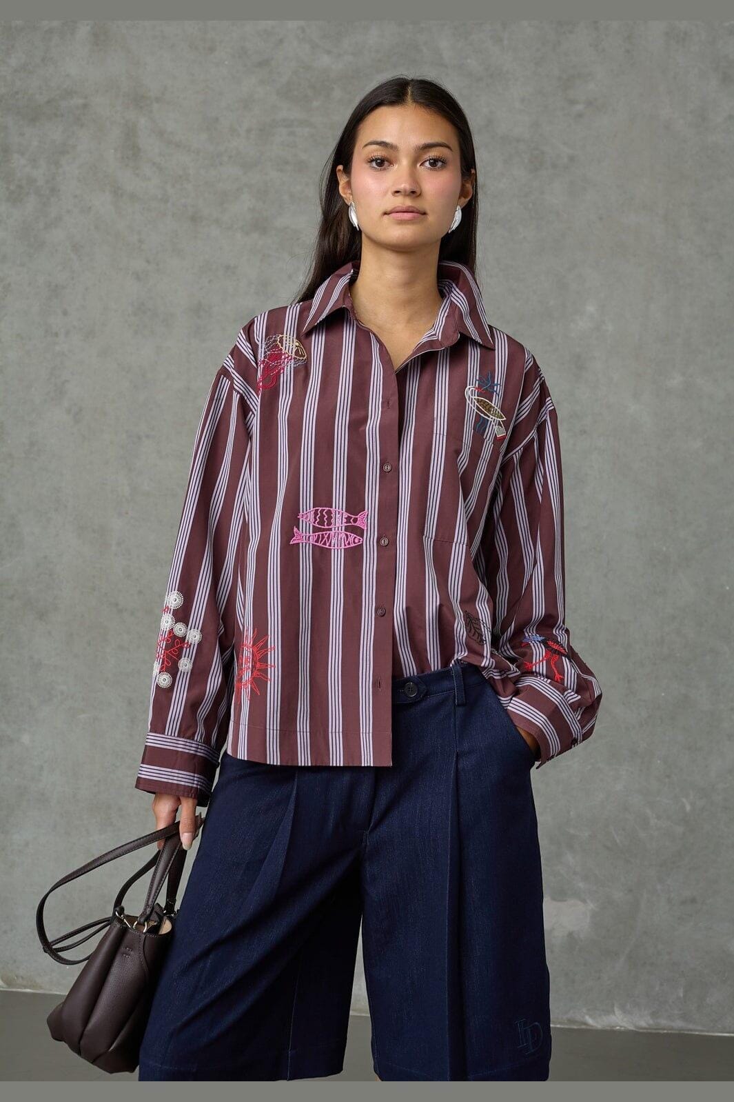 Love & Divine - Love1555-1 20019 - 830 - Brown Stripes Emb.