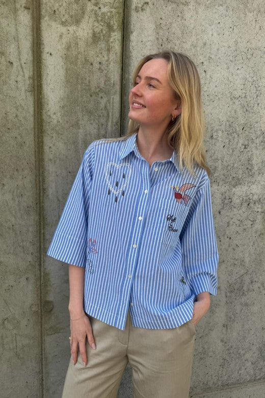 Love & Divine - Love1562 19934 - 401 - Blue Stripe Skjorter 