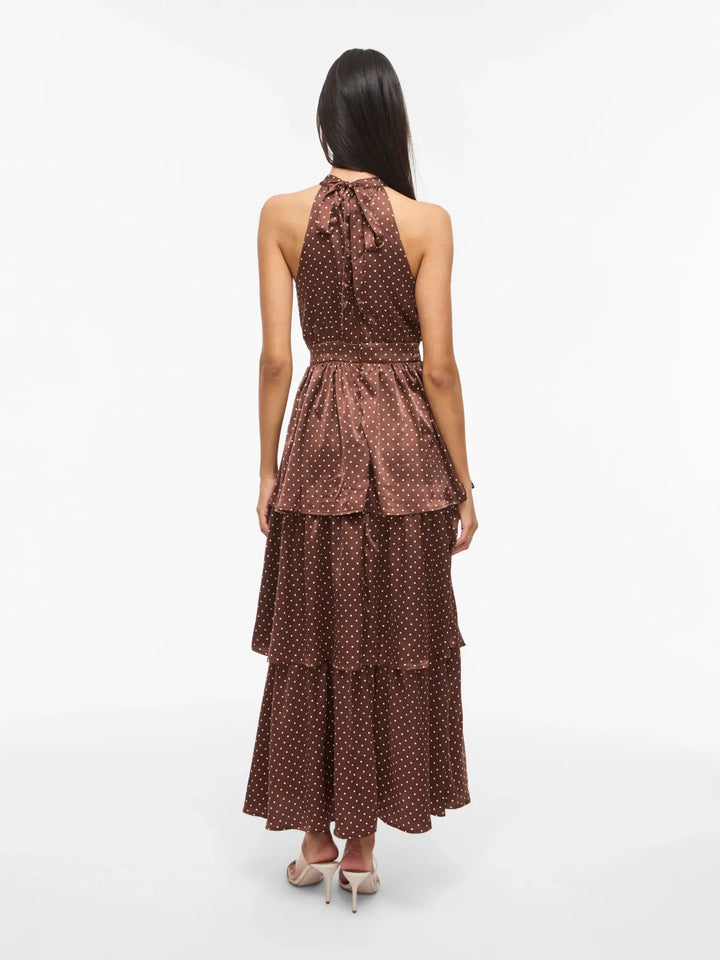 Vila - Vikimmie Halterneck Ankle Dress/Dc/Ka - 4999019 Shaved Chocolate Dots
