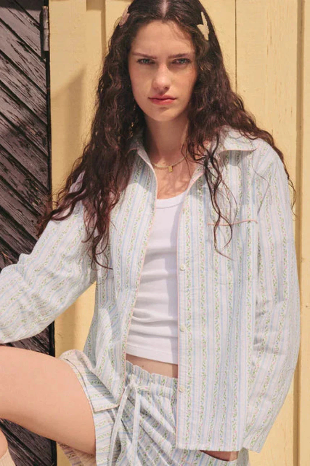 Maanesten - Moe Shirt Summer Stripe Blue - 4126 Bluser 