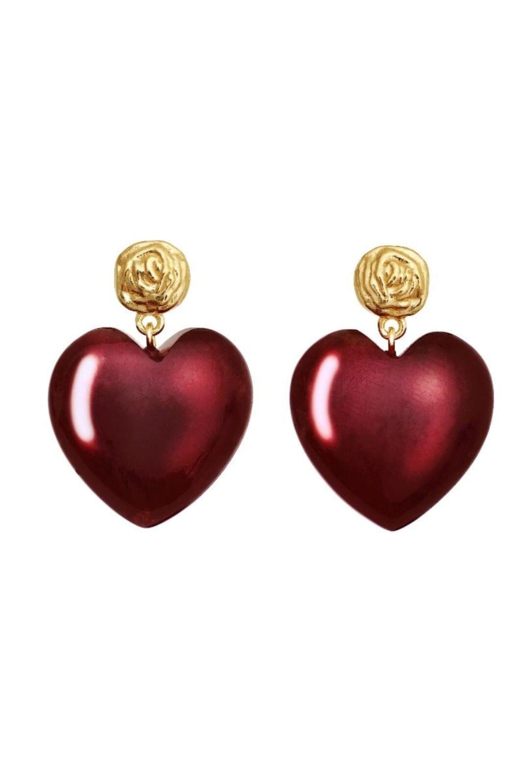 Maanesten - Rosy Heart Earrings - 10163a Øreringe 