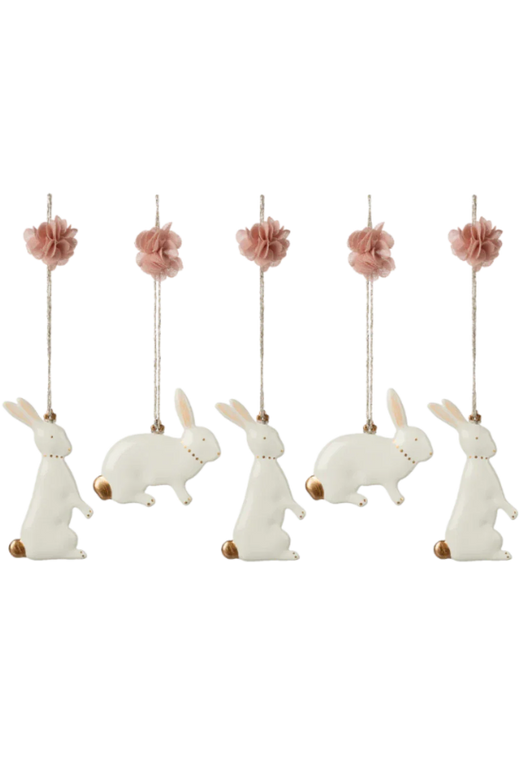 Maileg - Metal Ornamenter, Påskehare, 5 Stk 18-6301-00 Dekoration 