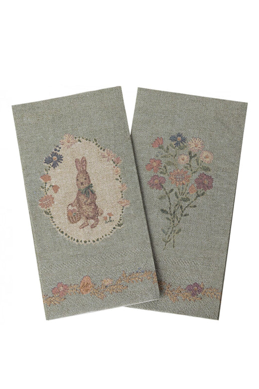 Maileg - Napkin, Lapin De Pâques - Green/Green Køkkentilbehør 