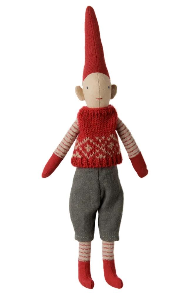 Maileg - Pixy, Str. 1 - Dreng - RøD Knitted Vest - 14-6415-00 Julepynt 