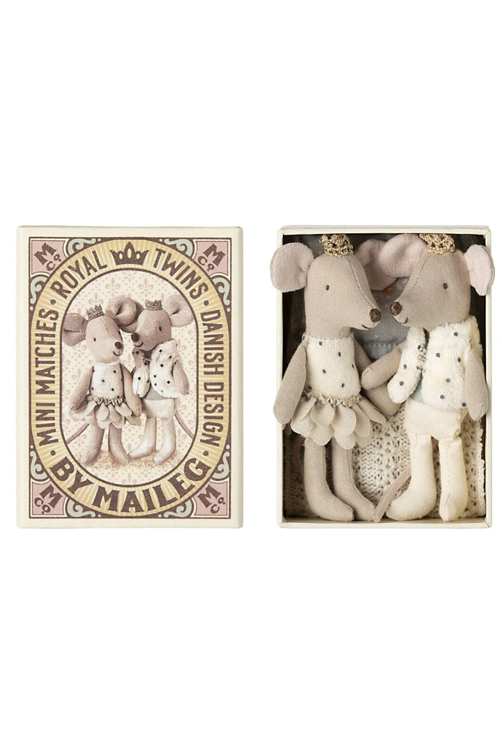Maileg - Royale Tvillinger, Lillesøster Og Lillebror I Tændstikæske - Littlesister/Brother Legetøj 