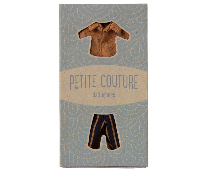 Maileg - Skjorte Og Stribede Bukser, Far Mus - Mum/Dad Mouse Legetøj 