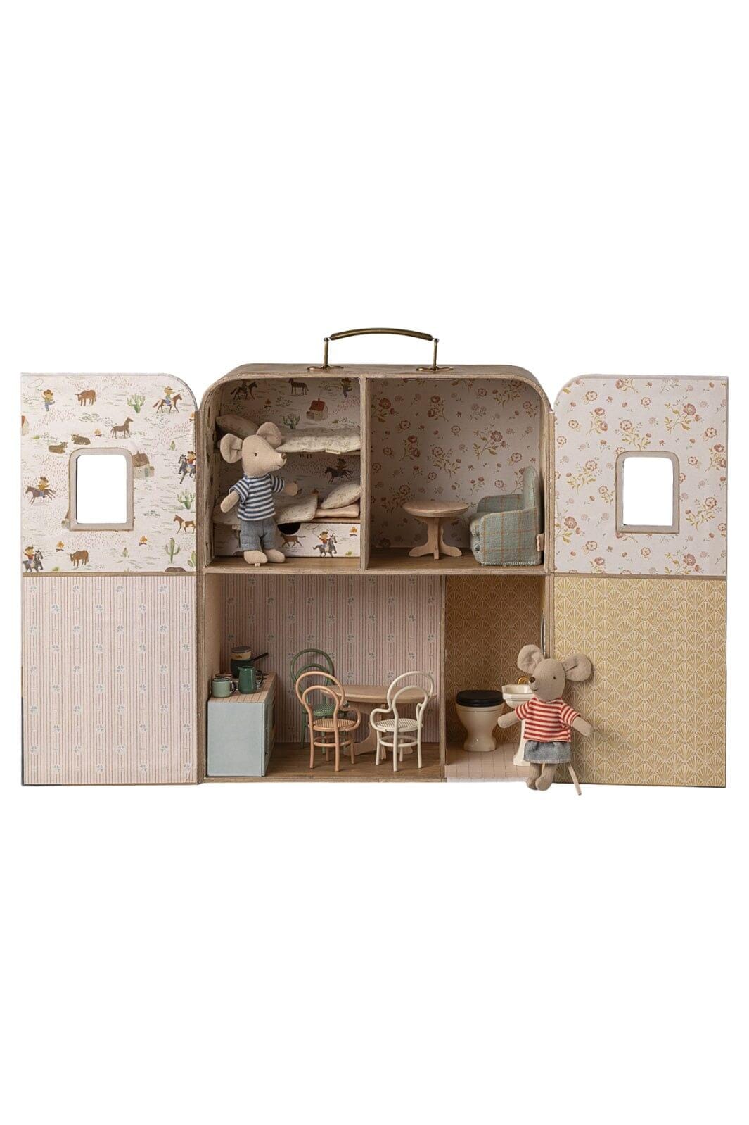 Maileg - Suitcasa, Lillesøster Og Lillebror Mus - Littlesister/Brother Legetøj 