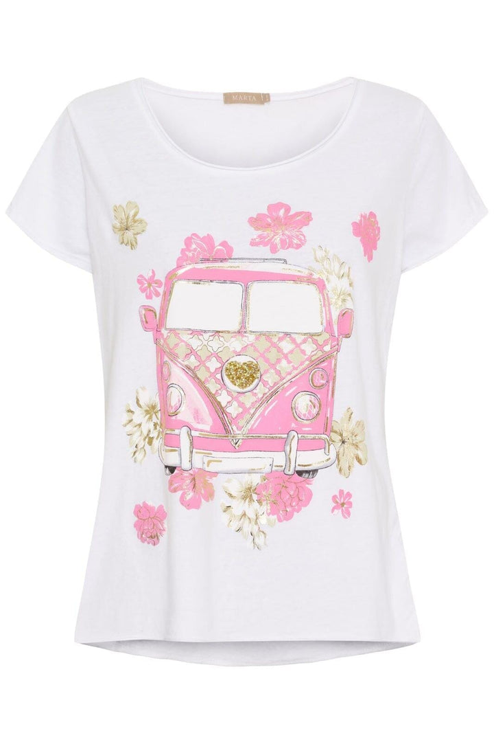 Marta Du Chateau - Mdcmarie T-Shirt 1535 - White Vw Rosa Baby T-shirts 