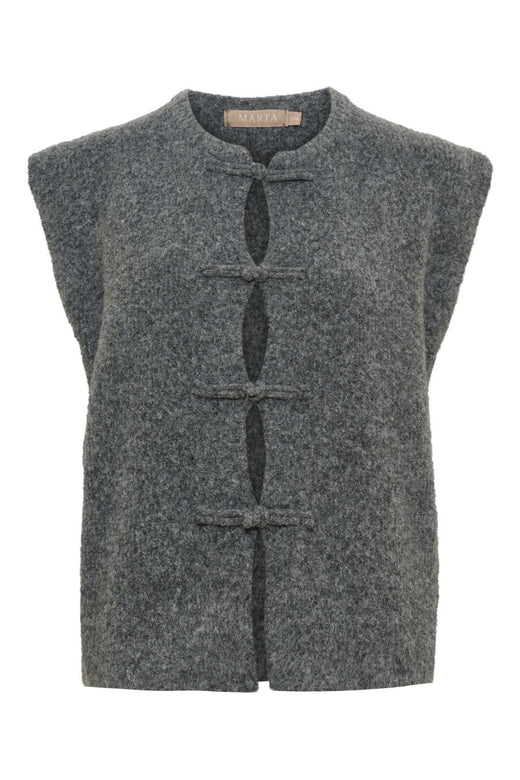Marta Du Chateau - Mdccelestia Knit Vest 9980 - Dark Grey Veste 