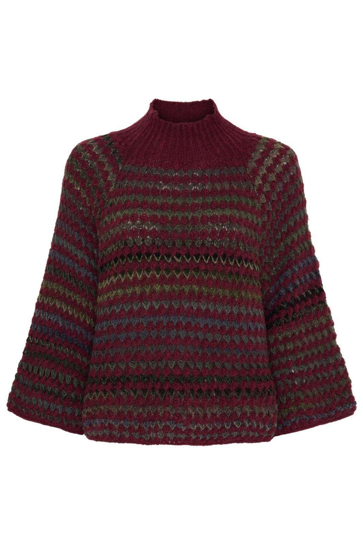 Marta Du Chateau - Mdcfatima Knit 25453 - Bordeaux Strikbluser 