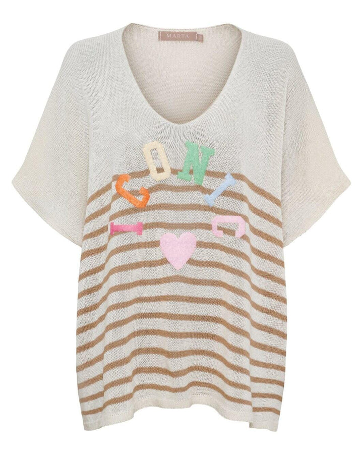 Marta Du Chateau - Mdcjulissa Knit Al6108 - Camel Strikbluser 