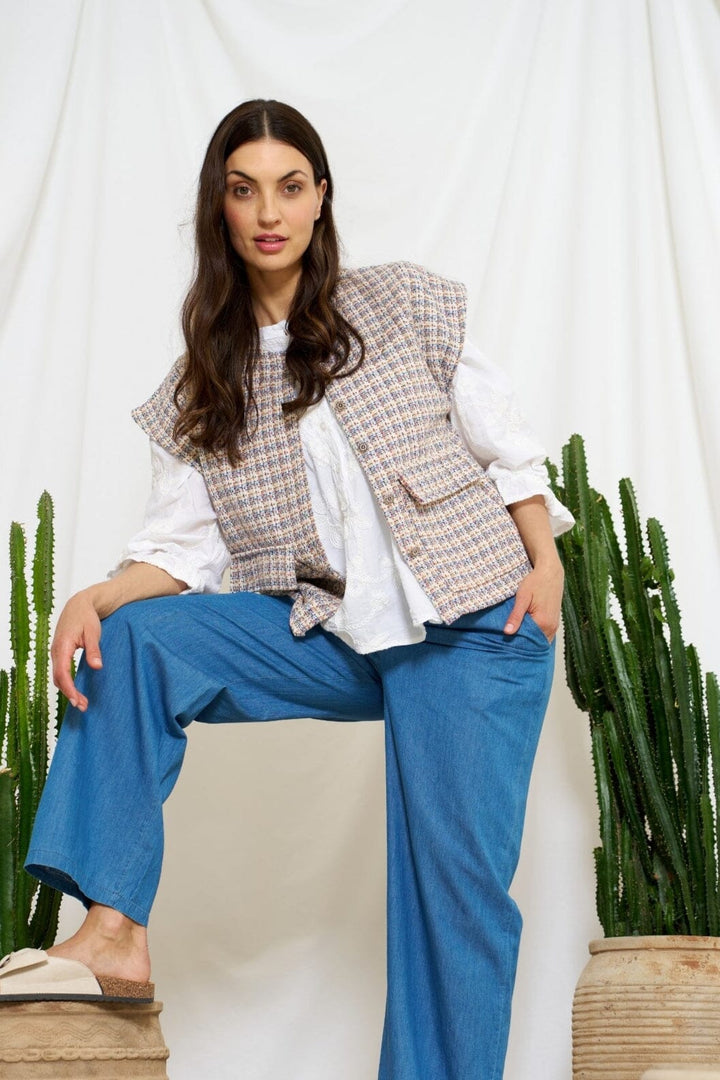 Marta Du Chateau - Mdcloretta Vest 7169 - Blue Veste 