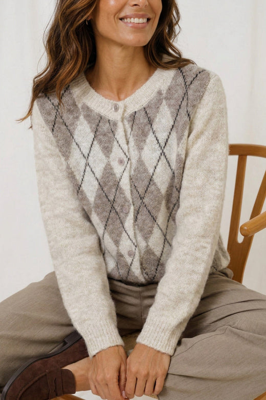 Marta Du Chateau - Mdcnovara Knit 9727 - Beige/Fango Strikbluser 