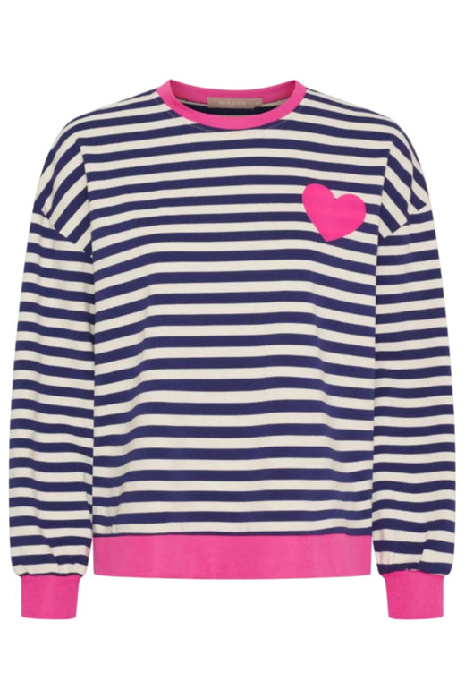 Marta Du Chateau - Mdcvilda Ls Tee 58903 - Navy/Fuxia Sweatshirts 