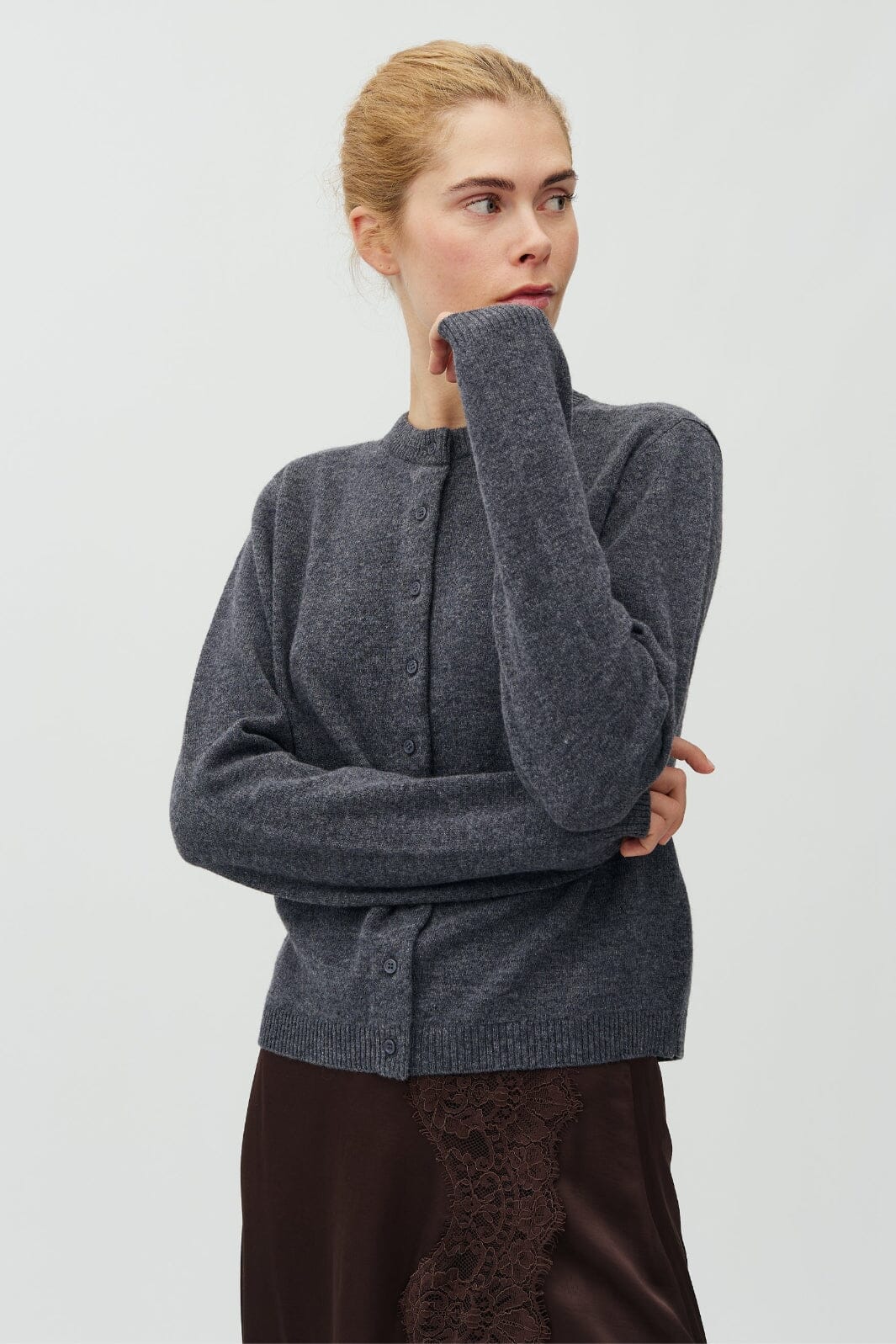 MbyM - Averie-M 63930980 - 671 - Dark Grey Melange Strikbluser 