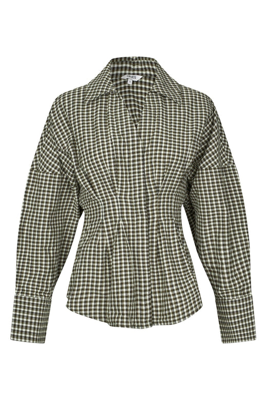 MbyM - Isidor-M 65581221 - Z19 - Smoked Olive Check Bluser 