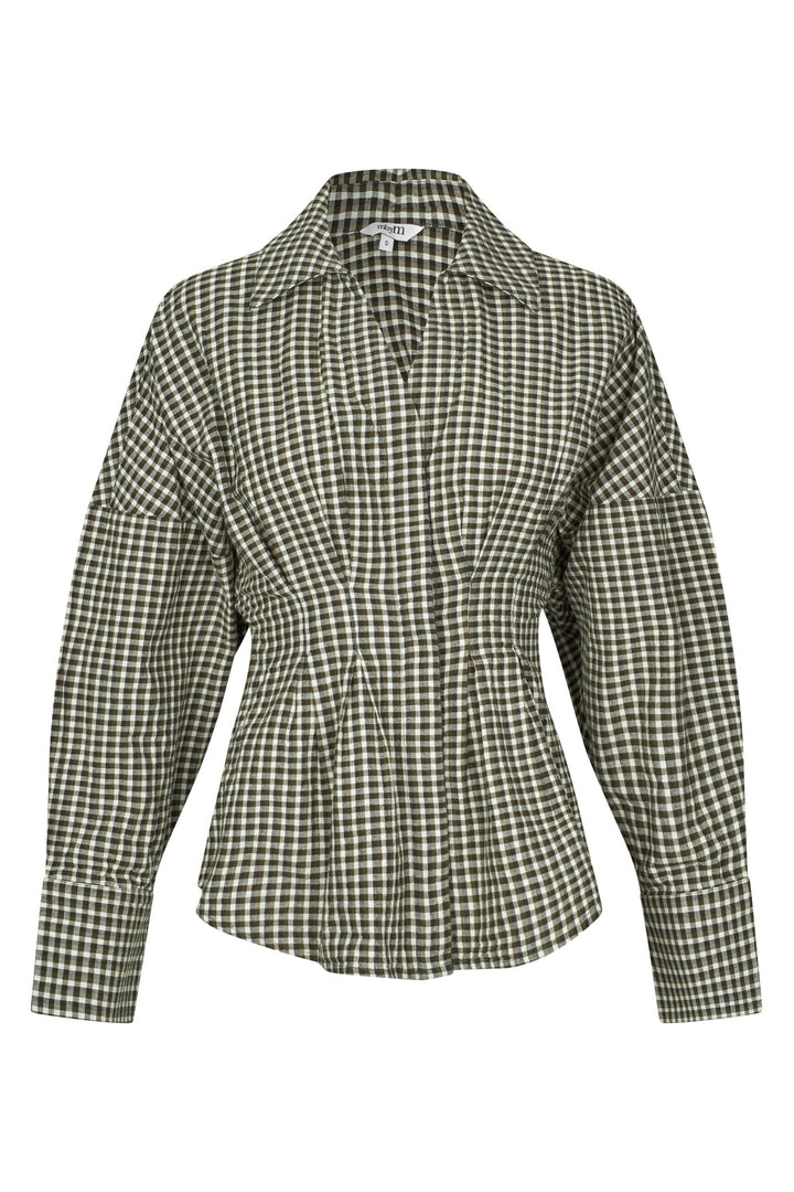 MbyM - Isidor-M 65581221 - Z19 - Smoked Olive Check Bluser 