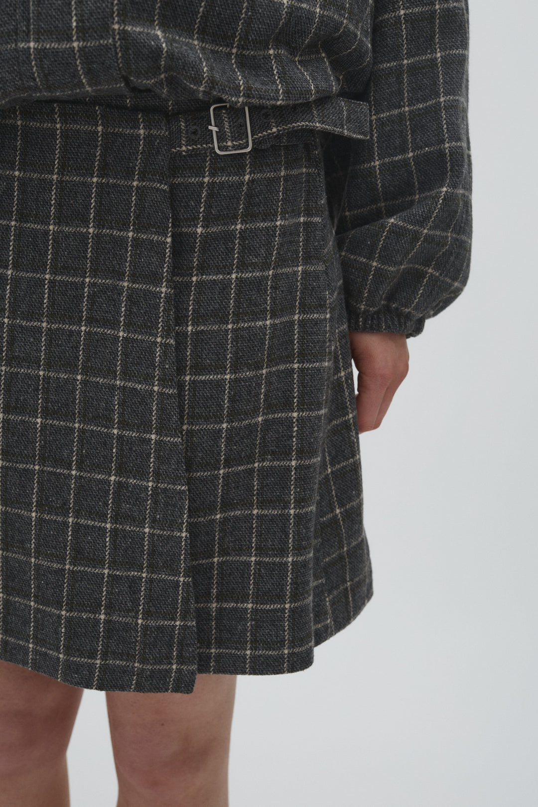 MbyM - Kenyra-M 65241483 - Y96 - Grey Green Check Nederdele 