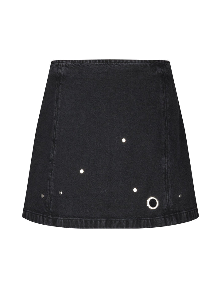 MbyM - Keyana-M 62820620 - T56 - Black Midnight Wash Nederdele 