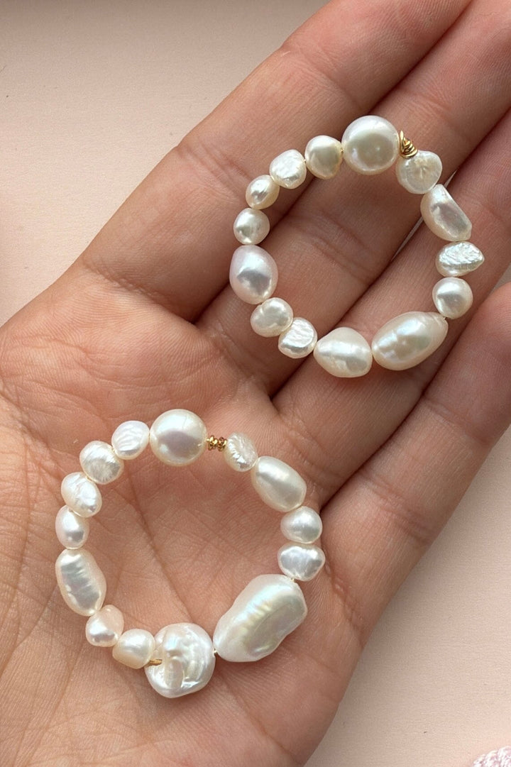 Mellow Moon - Pearl Circle - White Øreringe 