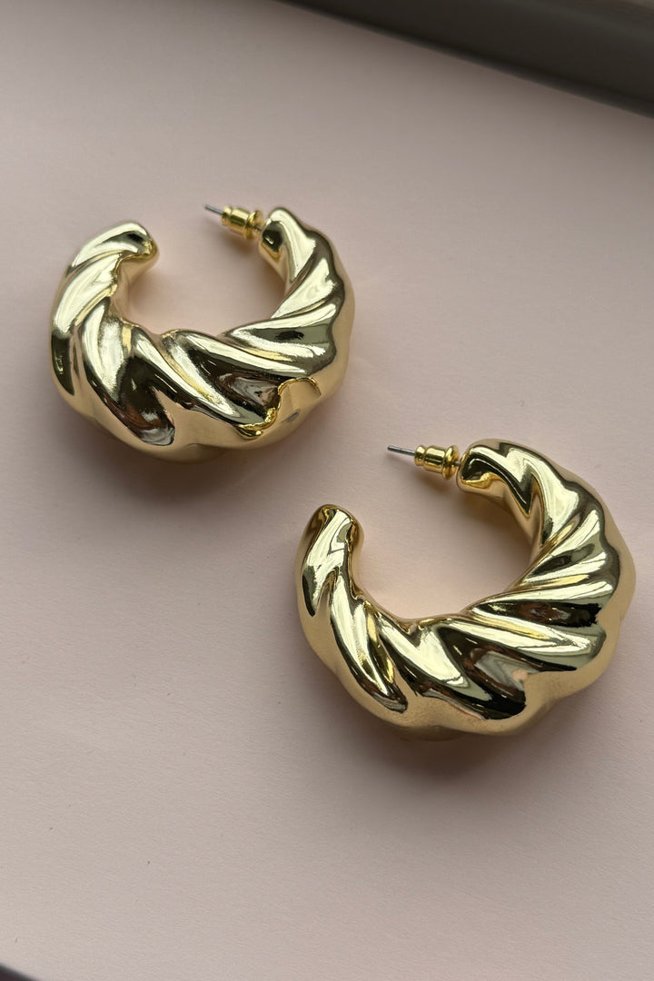 Mellow Moon - Rose Earring - Forgyldt Øreringe 