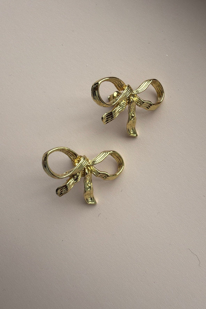 Mellow Moon - Small Bows - Forgyldt Øreringe 