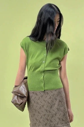 ModströM - Bernadettemd Vest 59204 - 2289 - Twist Of Lime Strikbluser 