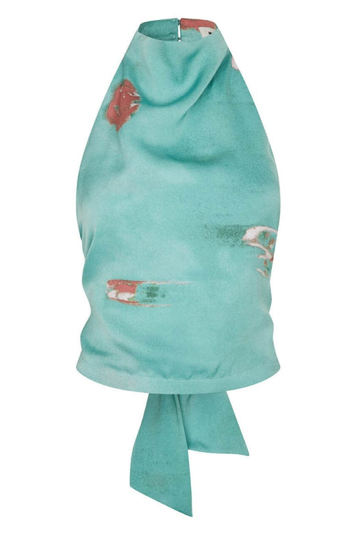 Modström - Carinamd Print Top 59432 - 11631 - Aqua Flower