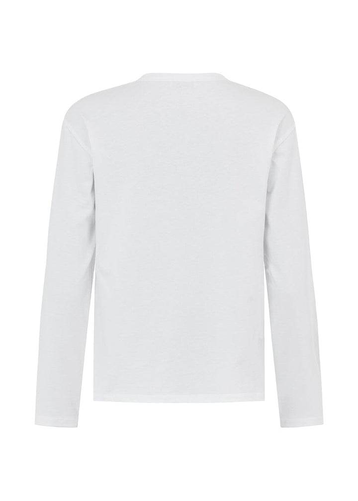 ModströM - Hellenmd Logo Ls T-Shirt 59828 - 4 - Soft White T-shirts 