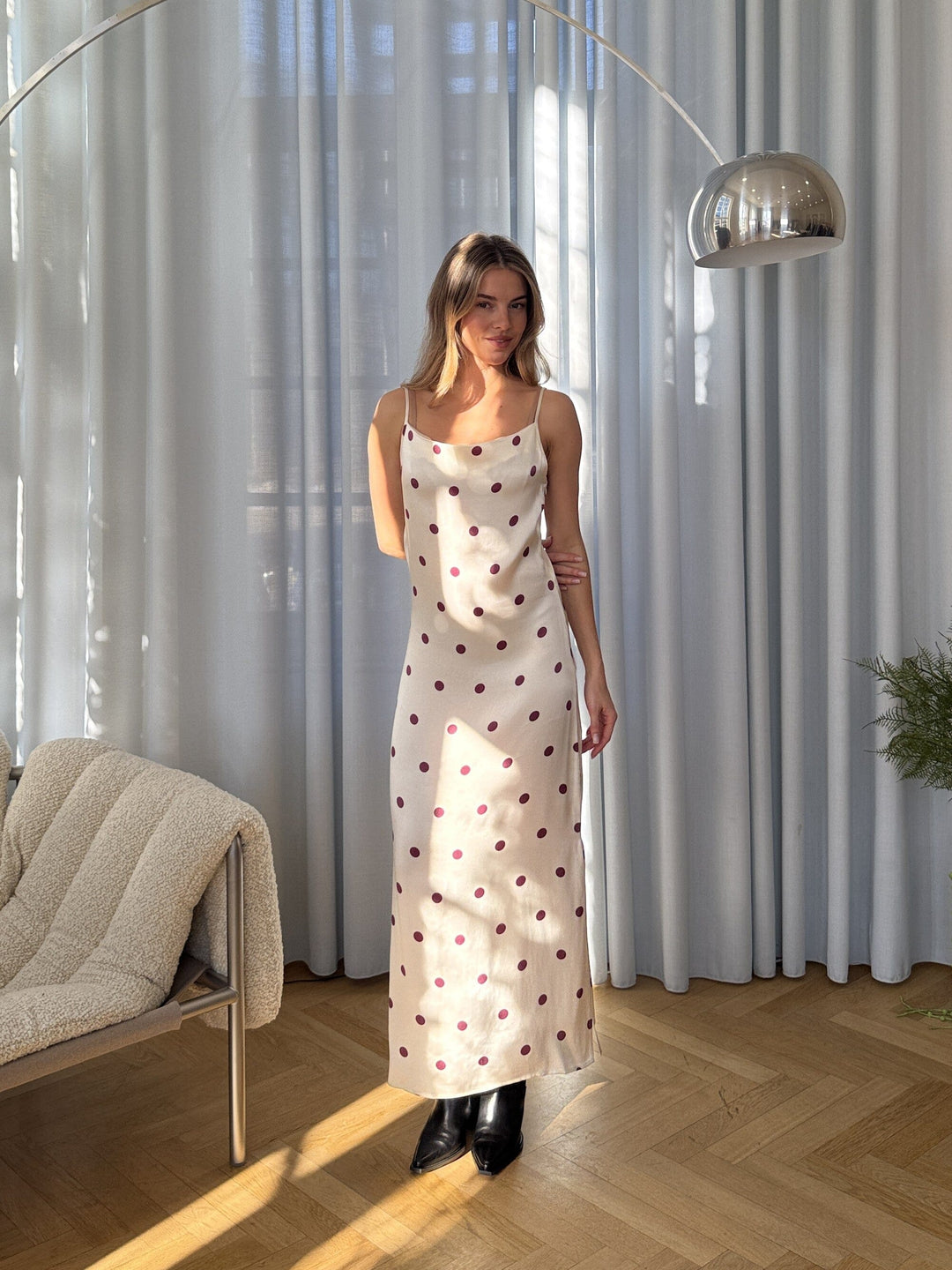 Modström - Vanjamd Print Dress 58964 - 13634 - Wineberry Dot Kjoler 
