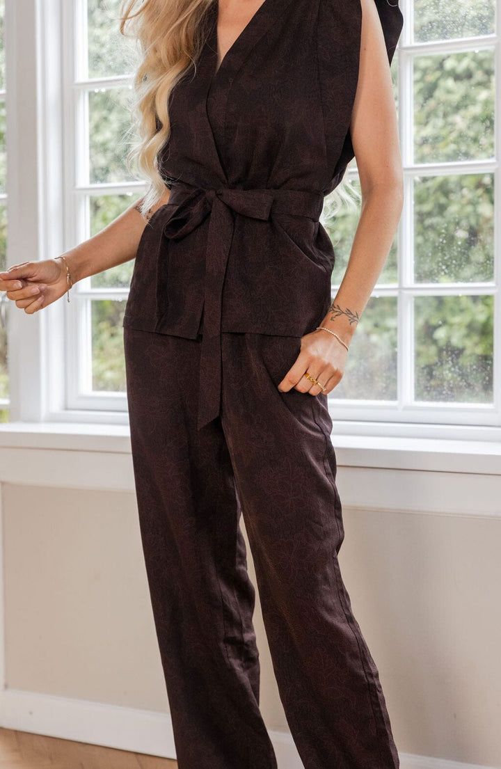 Molly & My X Julie Elgaard - Elsa Jacquard Pants 167096 - 676 - Dark Brown Bukser 