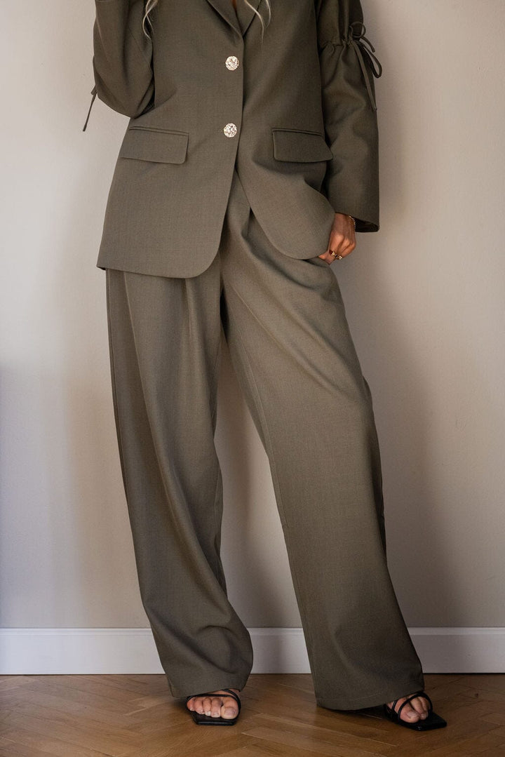 Molly&My x Julie Elgaard - Celina Structure Pants 167306 - 176 - Khaki Bukser 