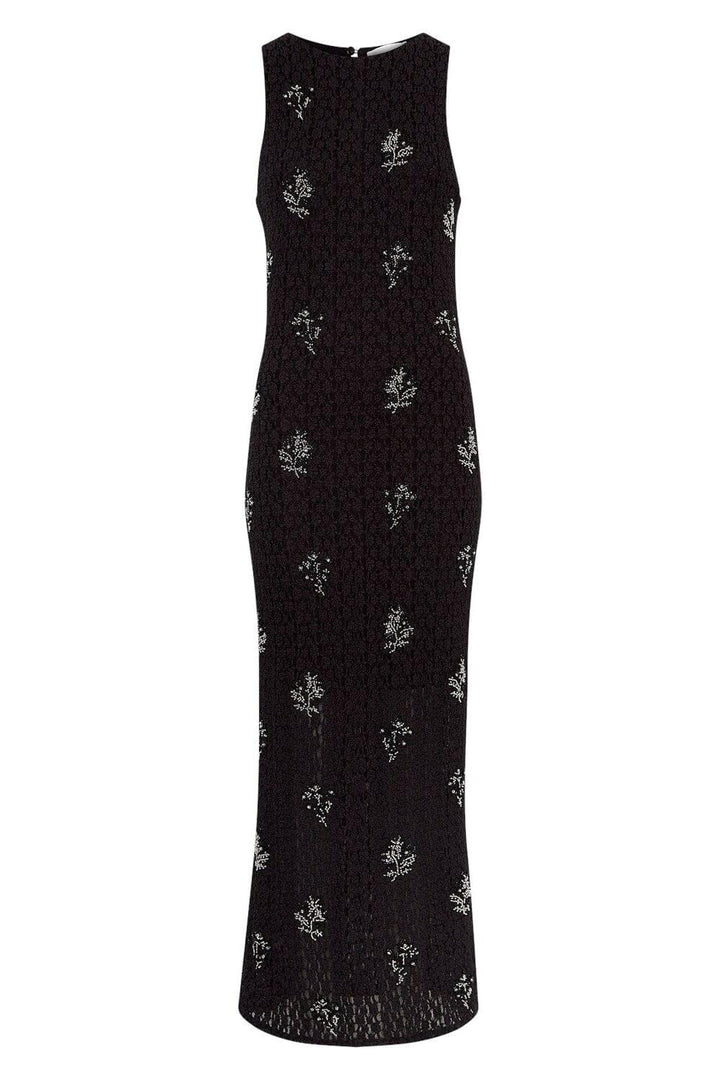 Moss Copenhagen - Mschaudrey Sl Dress Emb 19467 - Black Silver Kjoler 