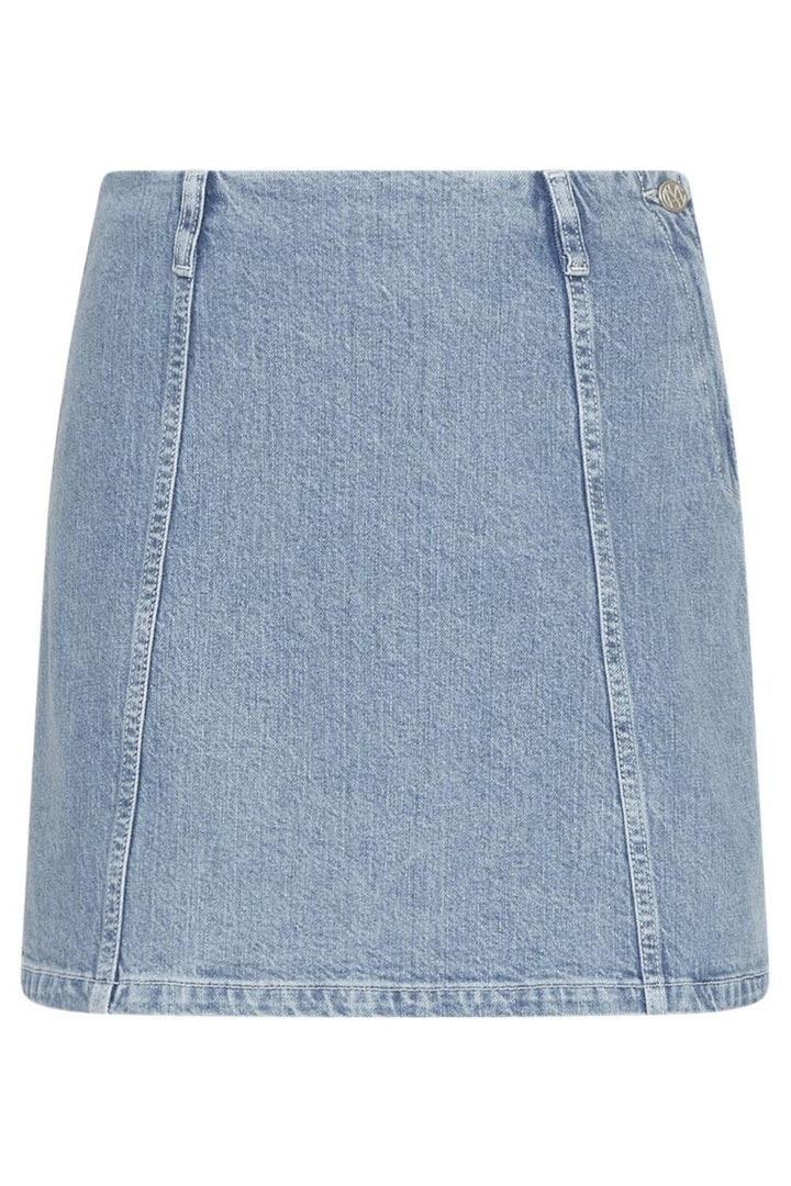 Moss Copenhagen - Mschelida Ada Denim Skirt 19025 - Light Blue Wash Nederdele 