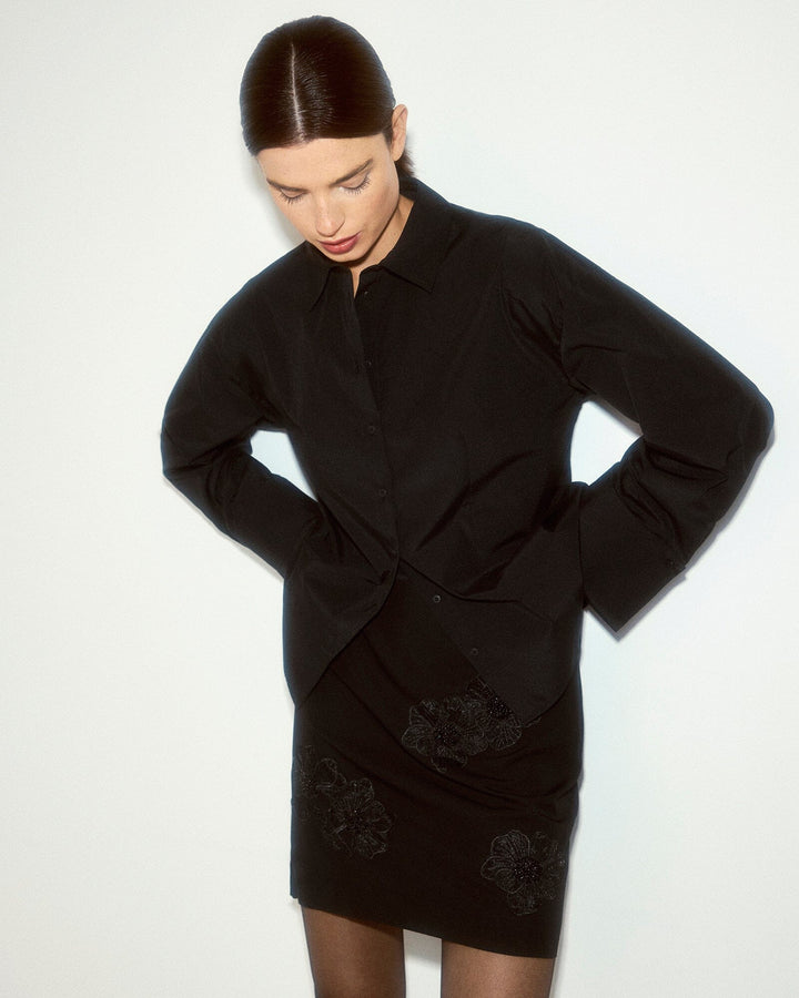 Moss Copenhagen - Mschjemila Skirt Emb 19472 - Black Nederdele 