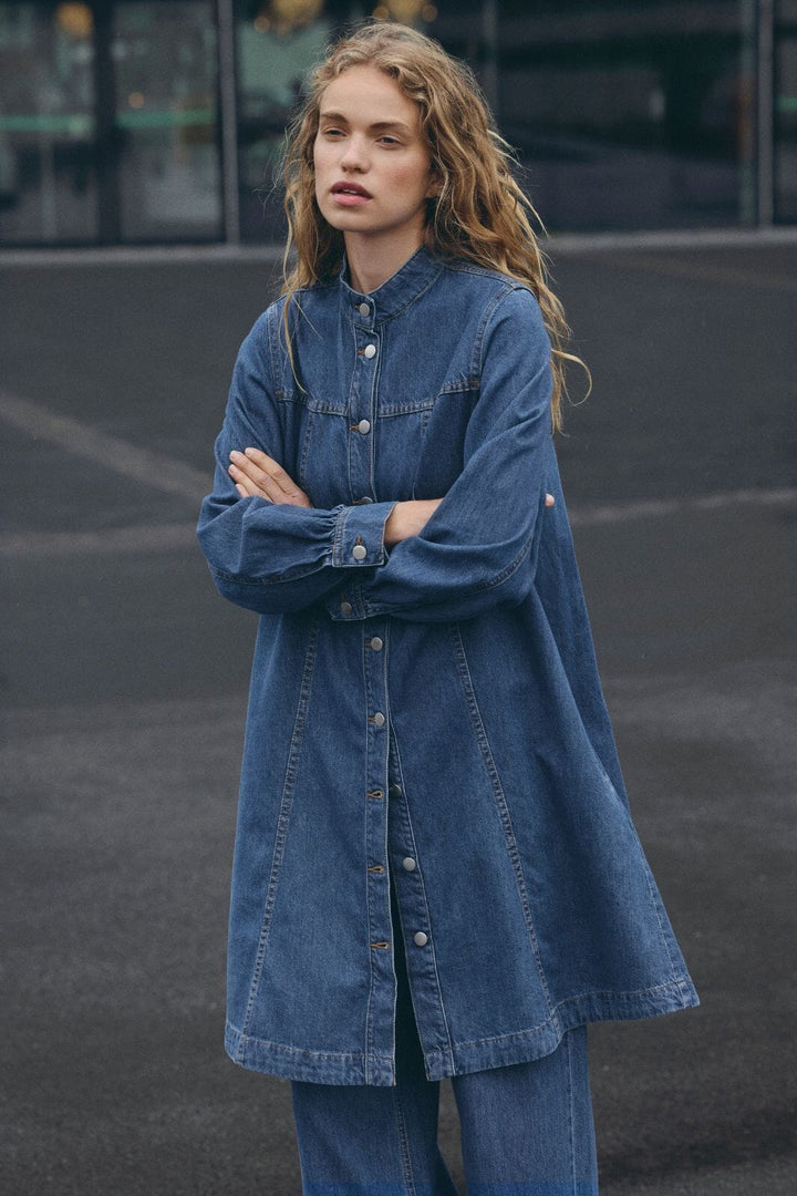 Moss Copenhagen - Mschrylan Elena Shirt Dress 19299 - Mid Blue Wash Skjorter 