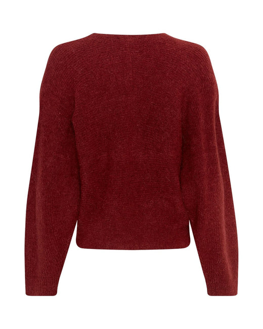 Moss Copenhagen - Mschzinelle Hope Wrap Pullover 18469 - Syrah Strikbluser 
