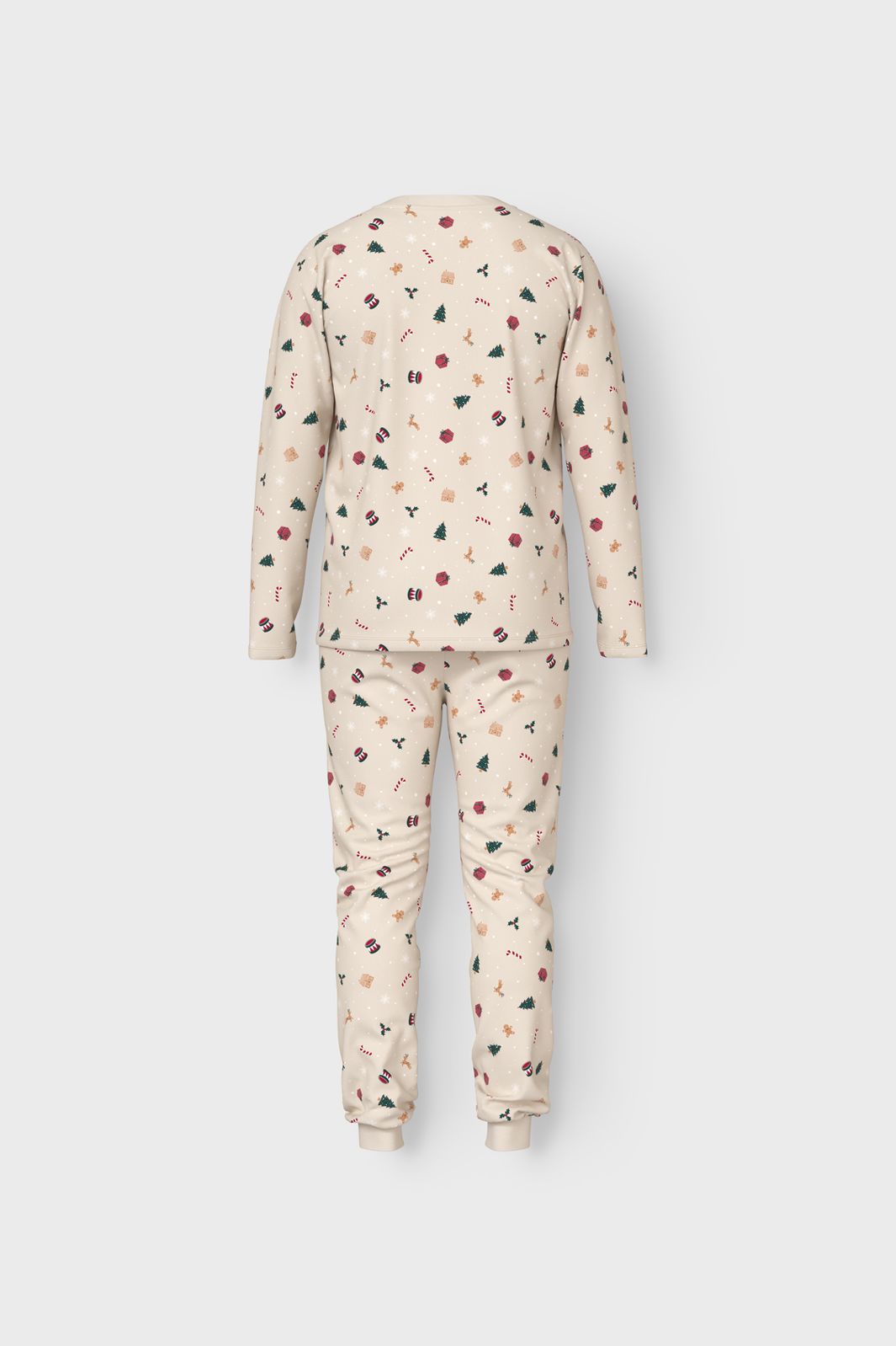 Name It - Nanvismas Ls Nightset - 4918982 Whitecap Gray Xmas Aop