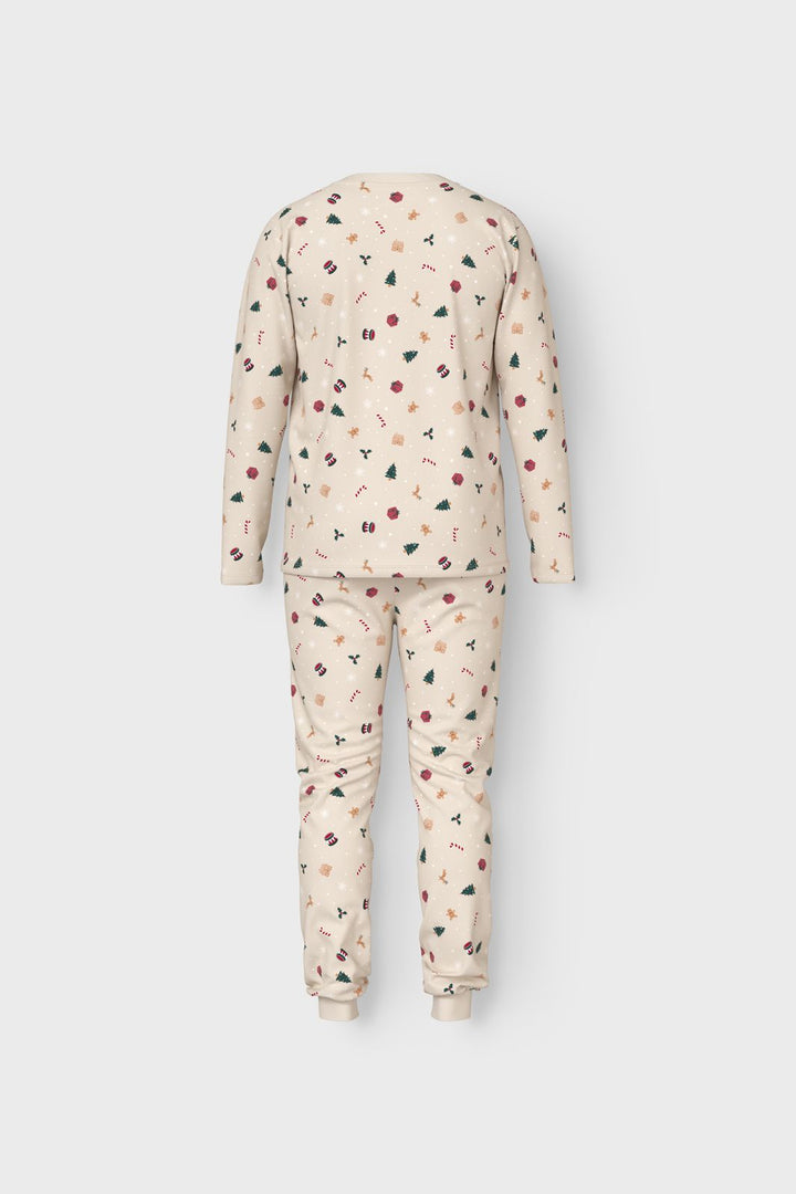 Name It - Nanvismas Ls Nightset - 4918982 Whitecap Gray Xmas Aop