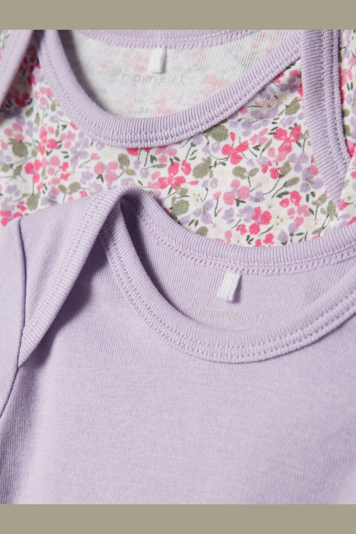 Name It - Nbfbody Ls Lilac Petit Flower - 4585365 Pastel Lilac