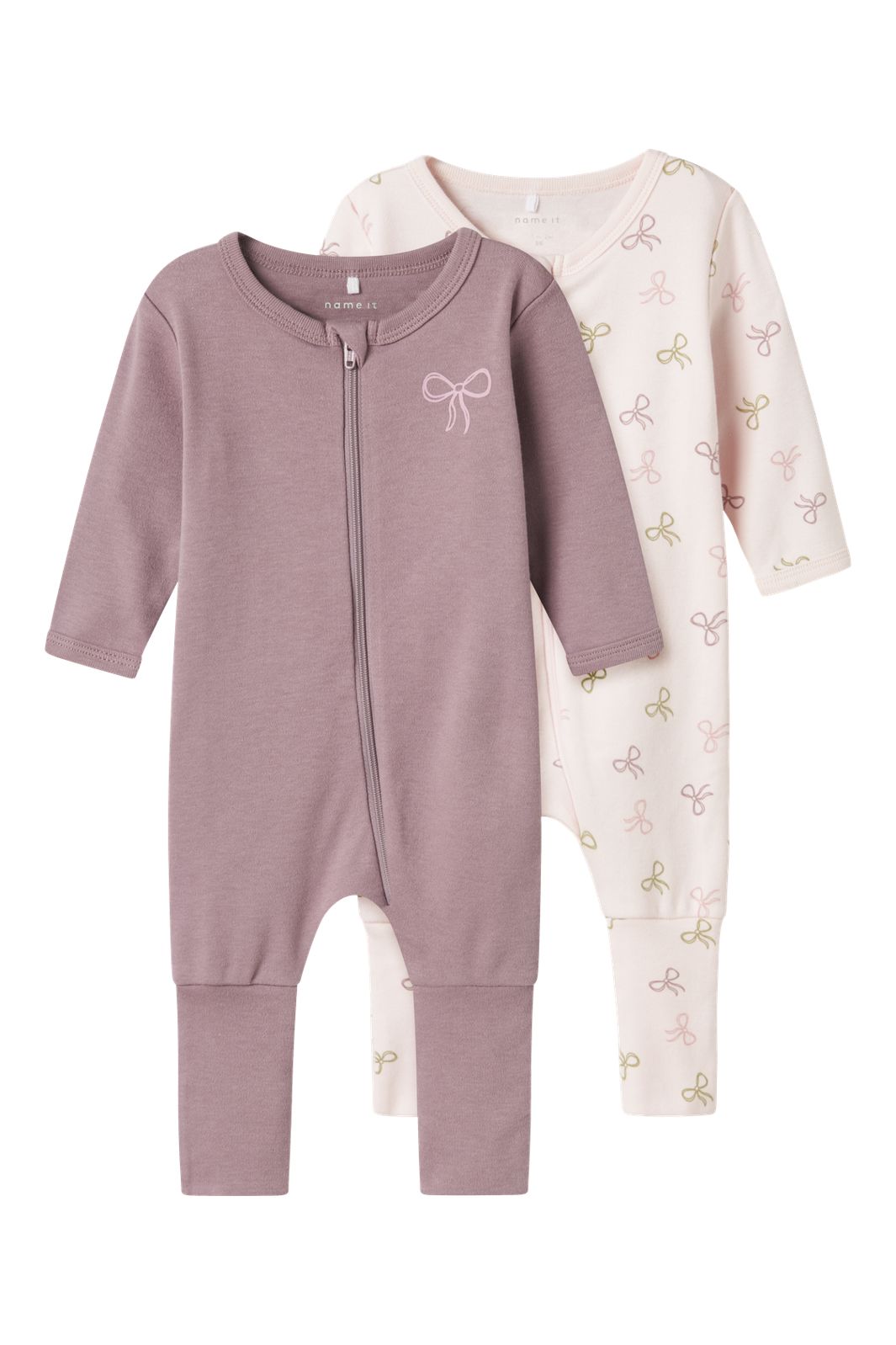 Name It - Nbfnightsuit Zip Ff Pink Bow - 4737074 Barely Pink