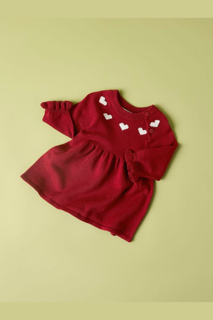 Name It - Nbfrisse Ls Knit Dress - 5131537 Red Dahlia