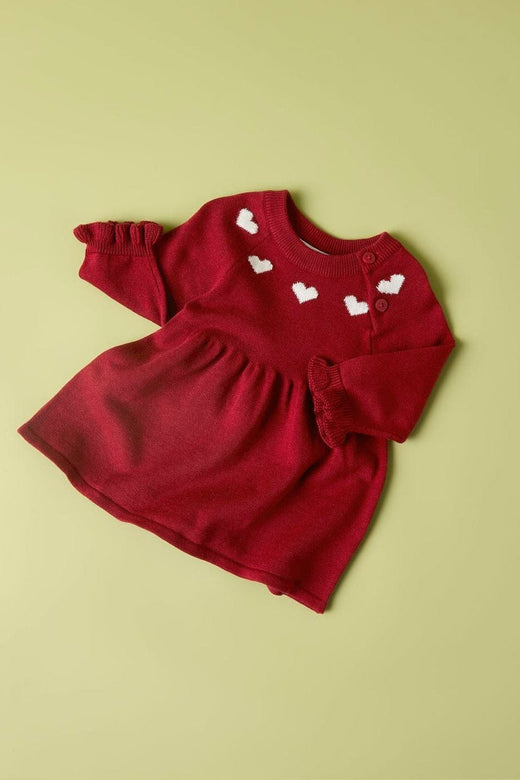 Name It - Nbfrisse Ls Knit Dress - 5131537 Red Dahlia