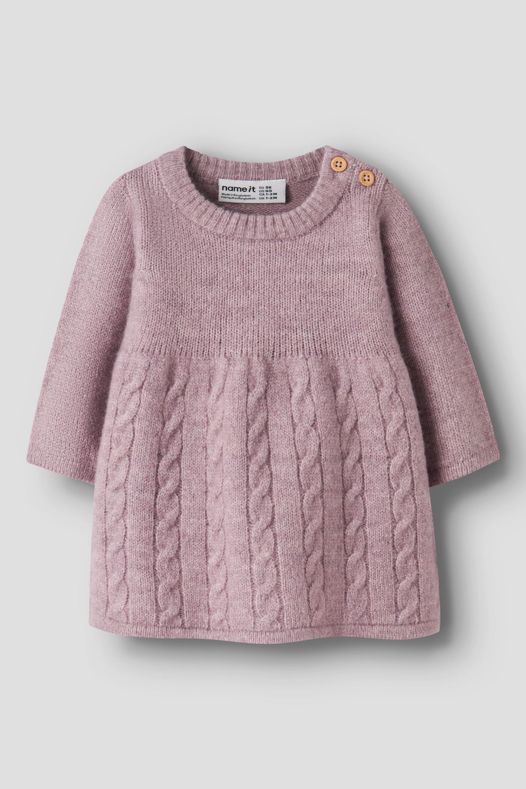 Name It - Nbfrosely Ls Knit Dress - 5115929 Mauve Shadows