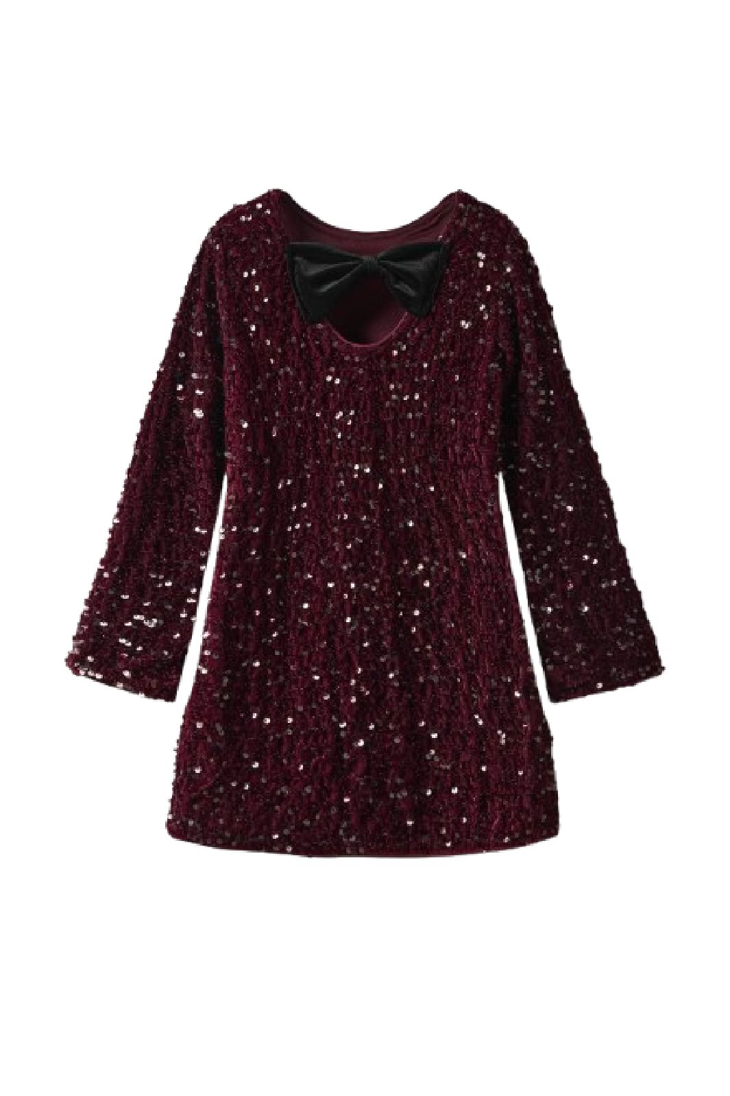 Name It - Nkfrusitta Ls Dress - 4881798 Burgundy Black Bow